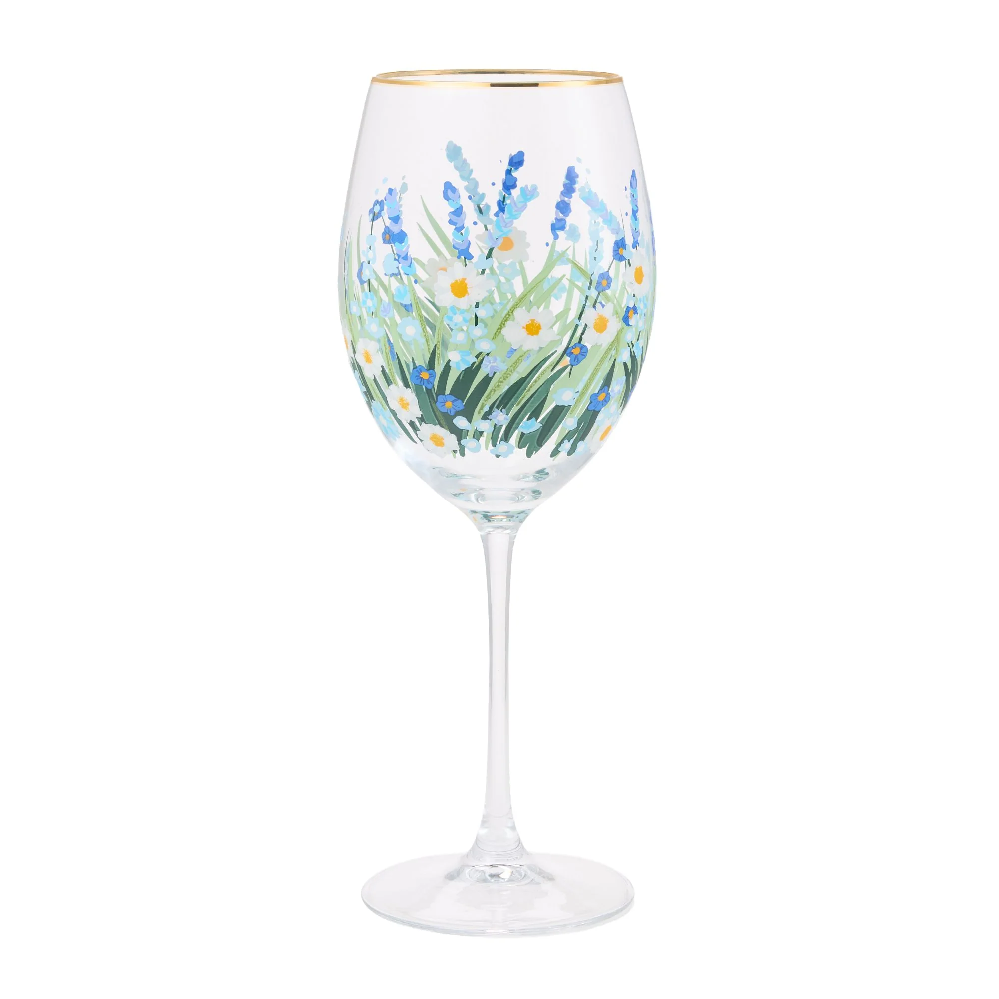 Blue Flower Wine Glass - Image 4