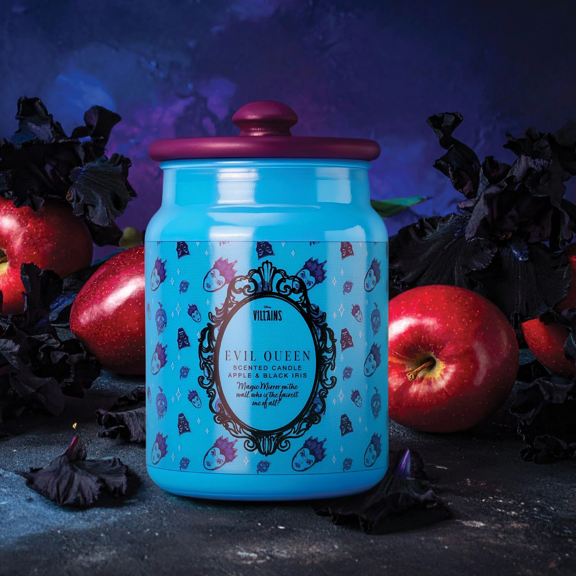 Evil Queeen Poison Apple & Black Iris Ceramic Jar Candle - Image 2