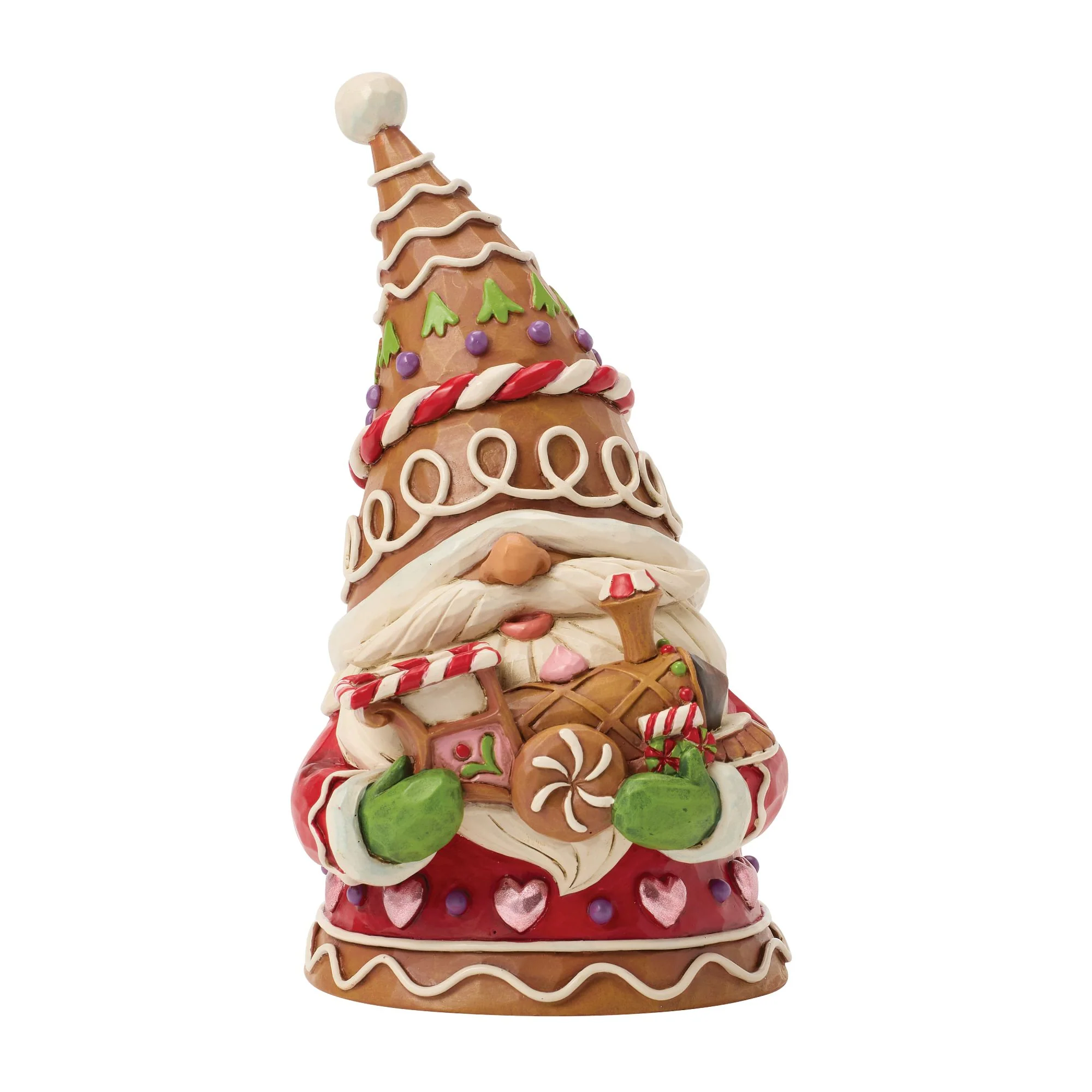 Gingerbread Gnome with Train Figurine - Gnome on Track
