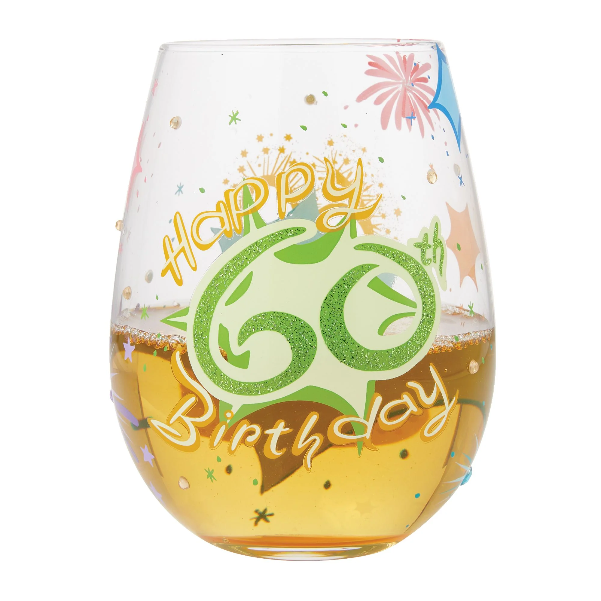 Happy 60th Birthday Stemless Wine Glass by Lolita - Image 2