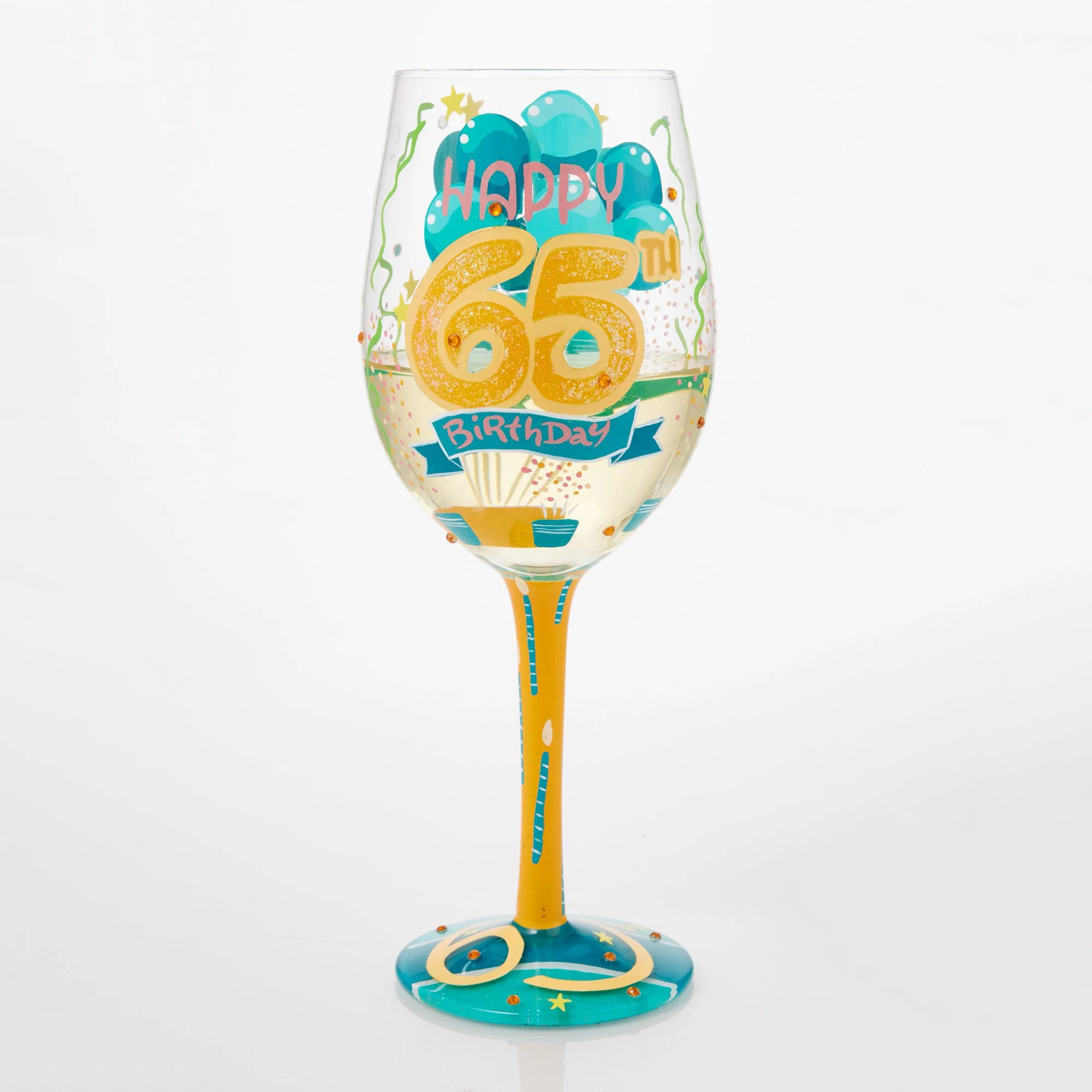 Happy 65th Birthday Wine Glass - Image 2