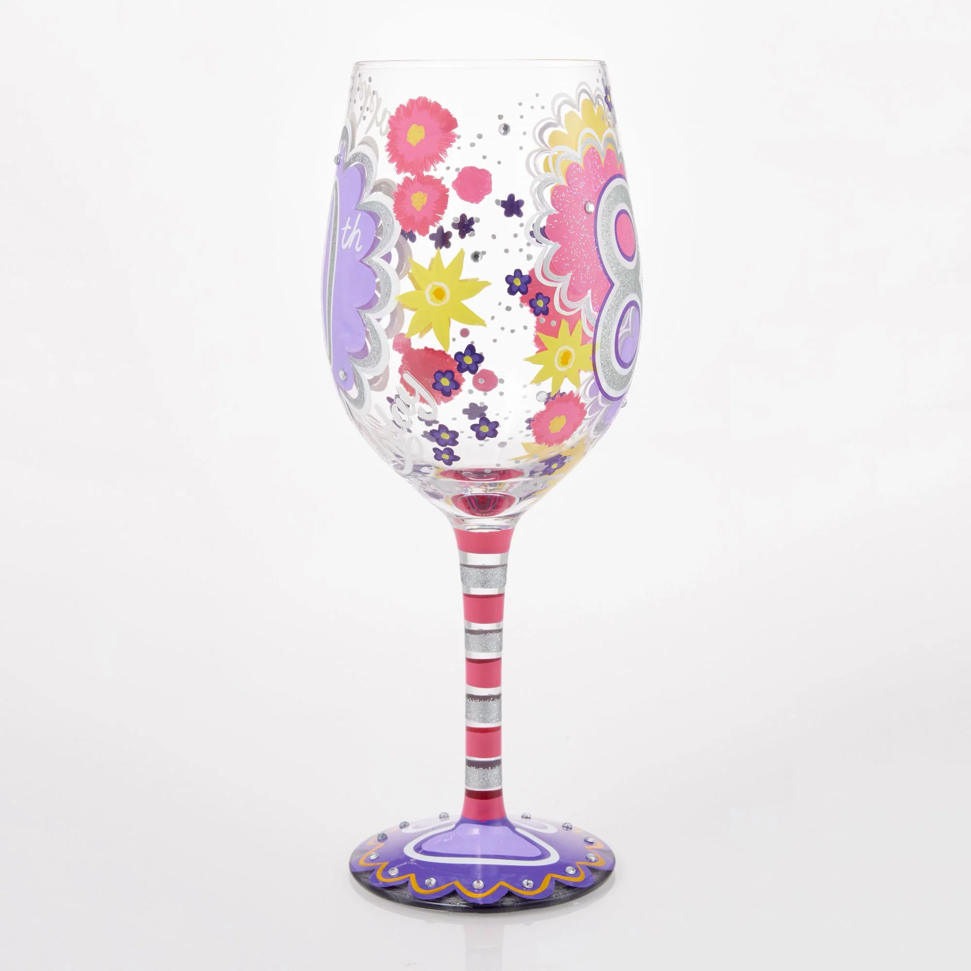 Happy 80th Birthday Wine Glass - Image 3