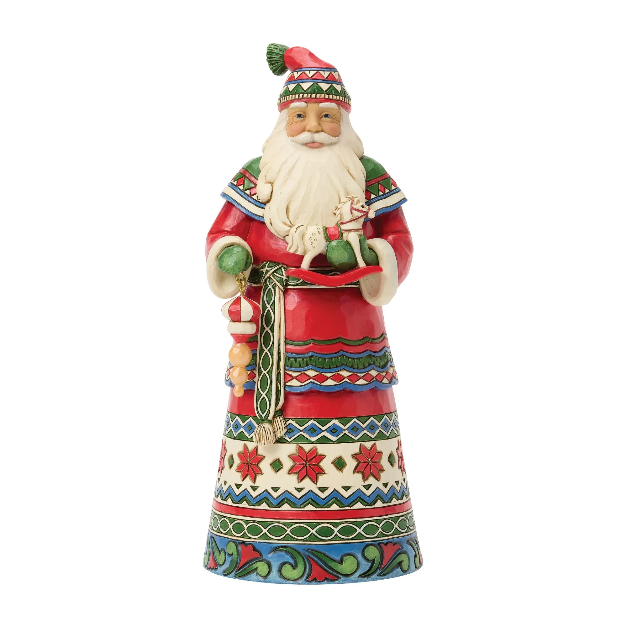 Laplander Santa with Rocking Horse Figurine - Christmas in the Land of Snow