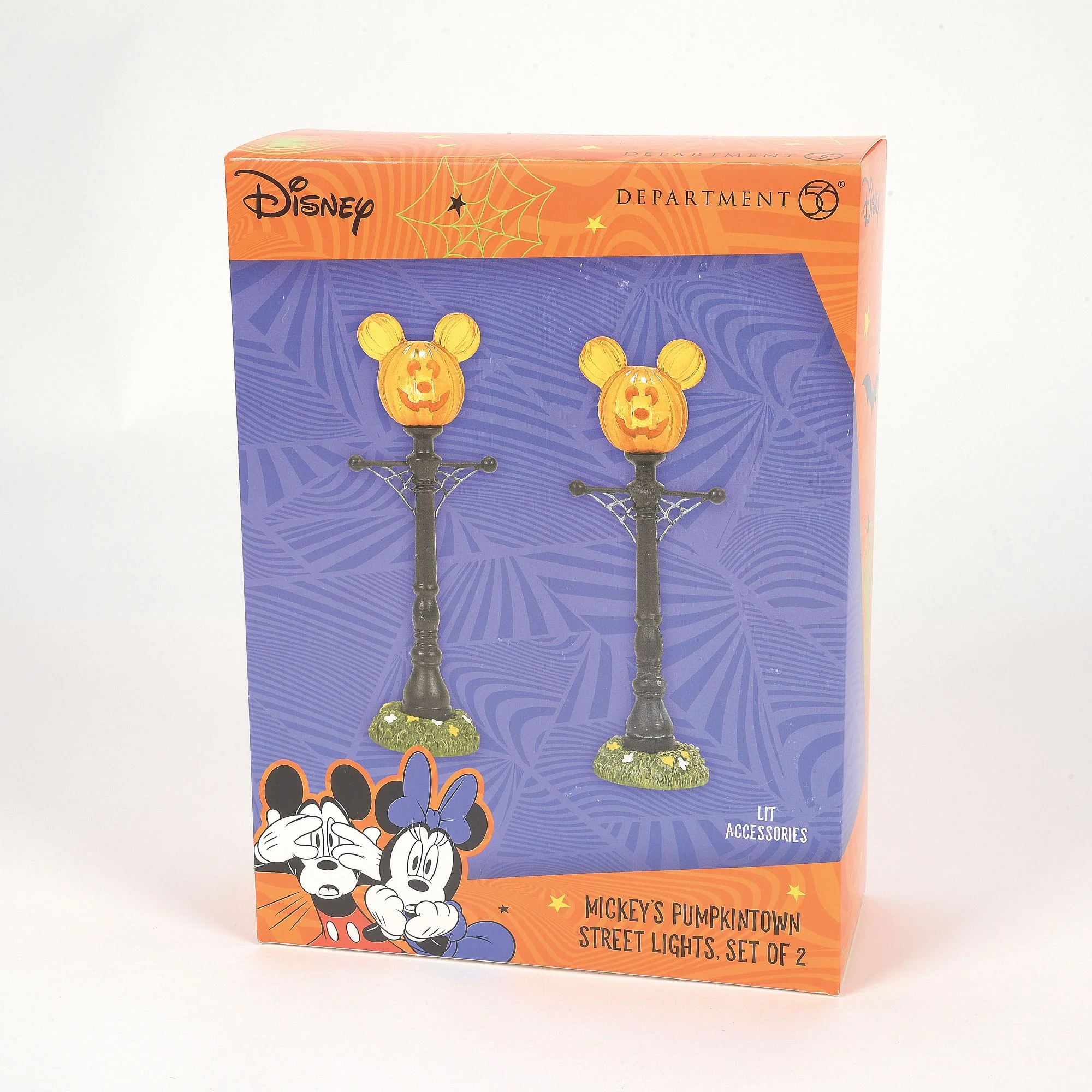 Mickey Mouse's Pumpkintown Street Lights - Disney Village by D56 - Image 7