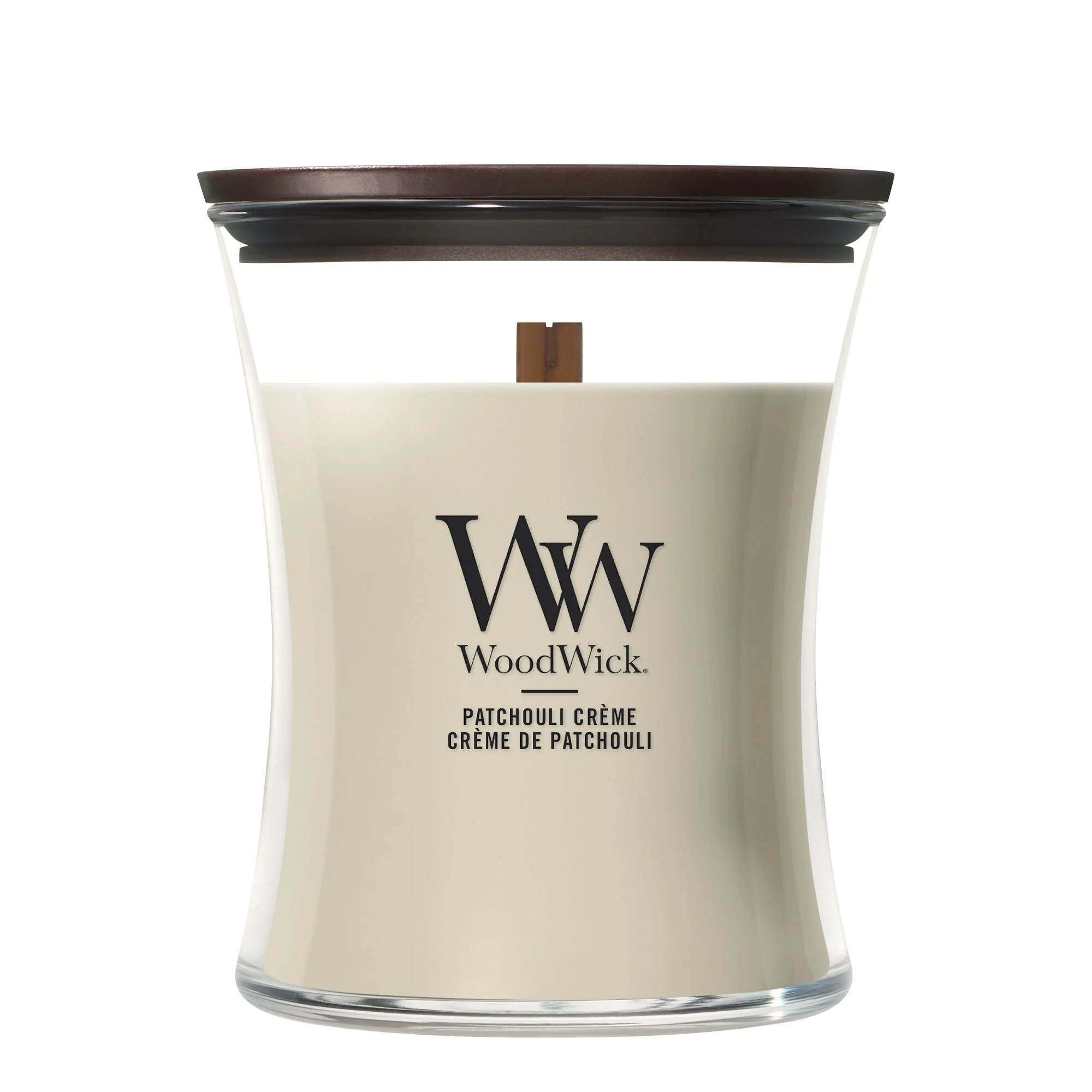 Patchouli Crème  Medium Hourglass by WoodWick