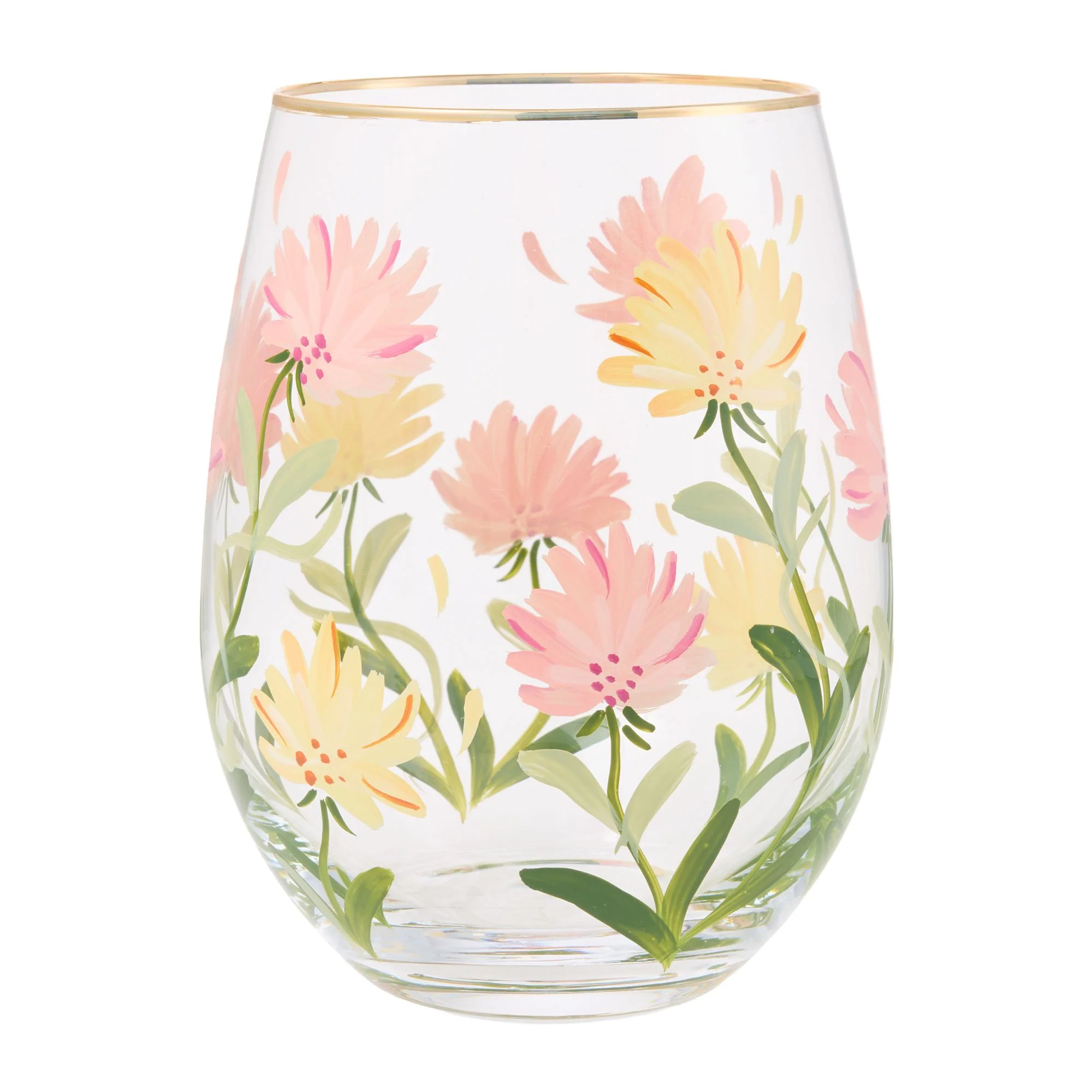 Pink Flower Stemless Glass - Image 5