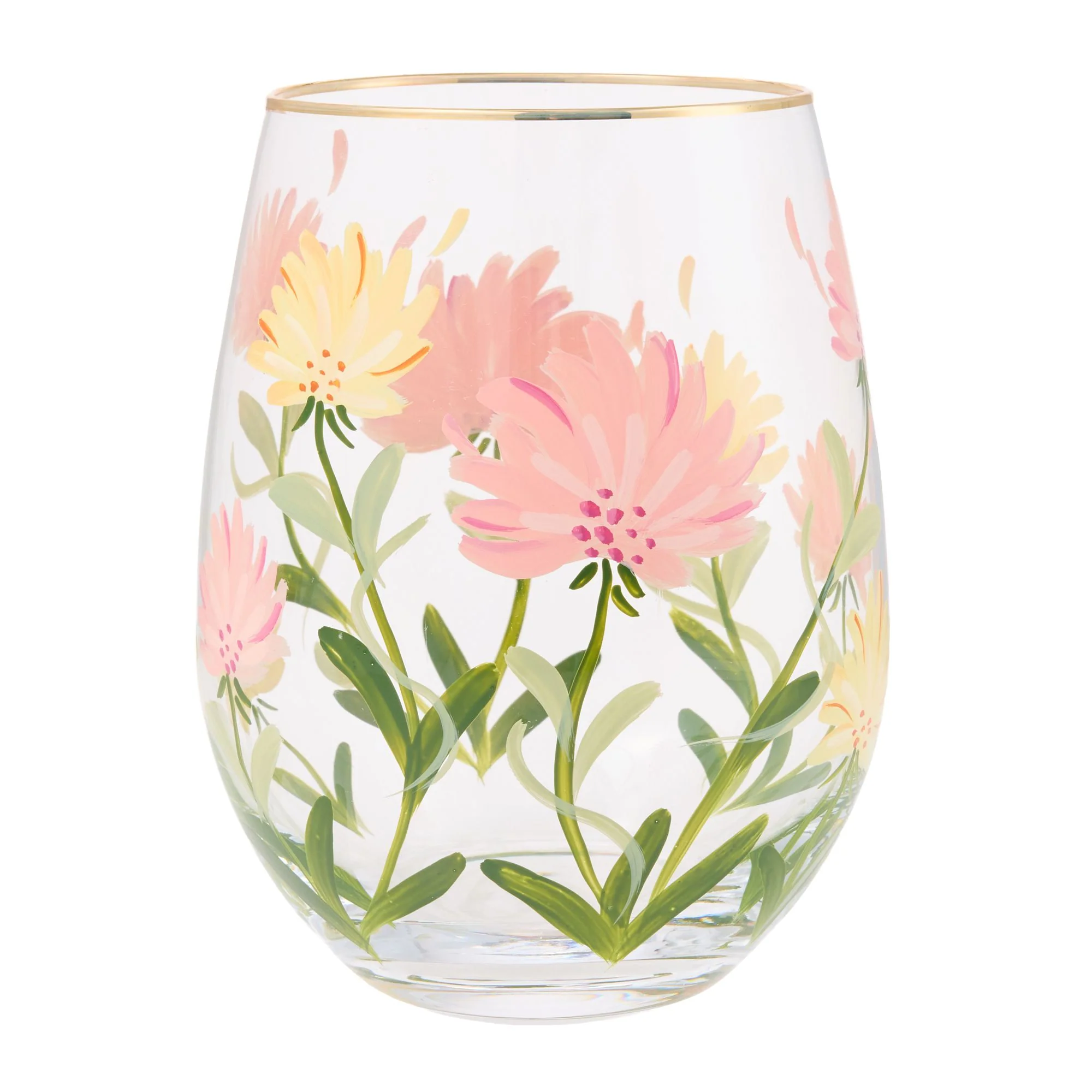 Pink Flower Stemless Glass - Image 6