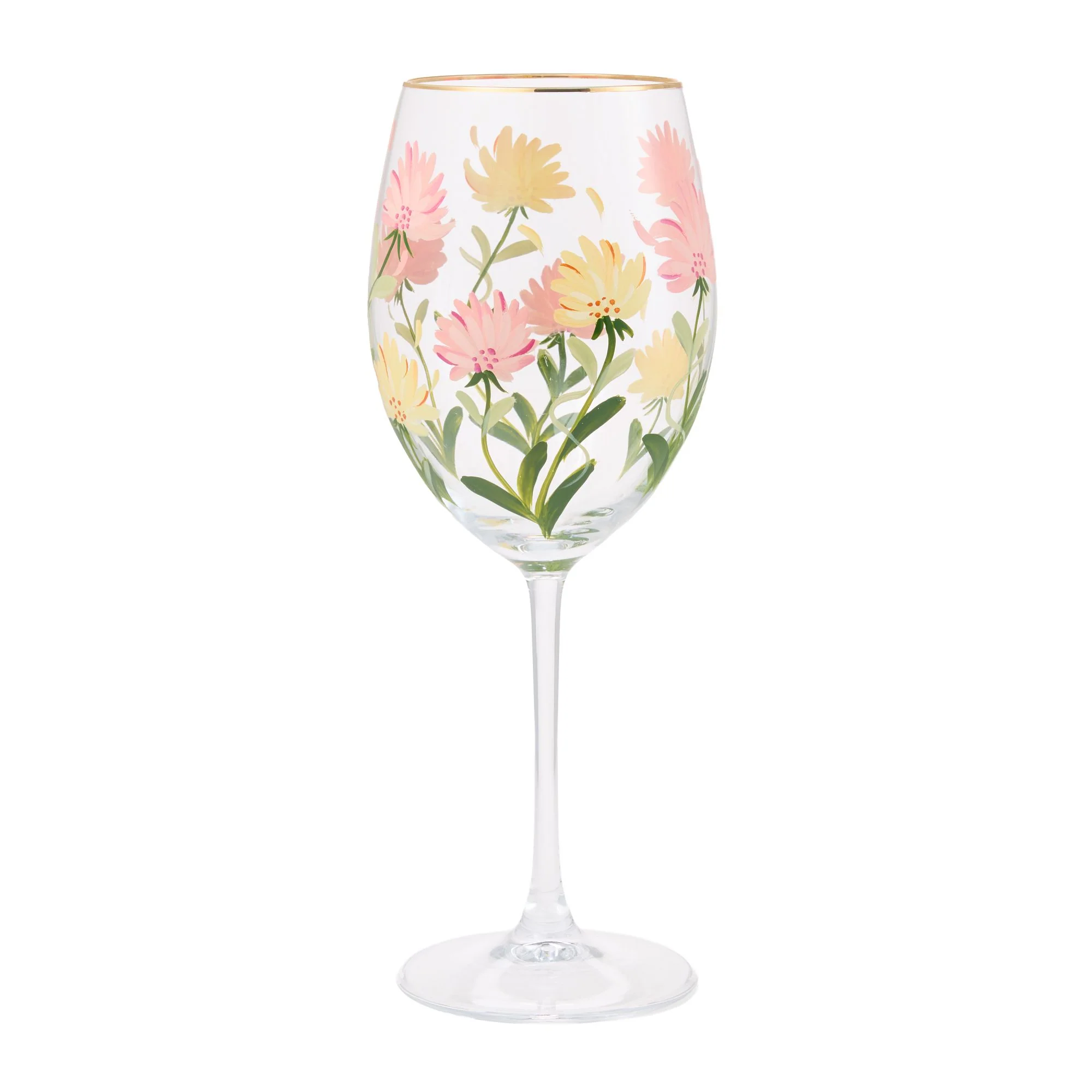 Pink Flower Wine Glass - Image 4