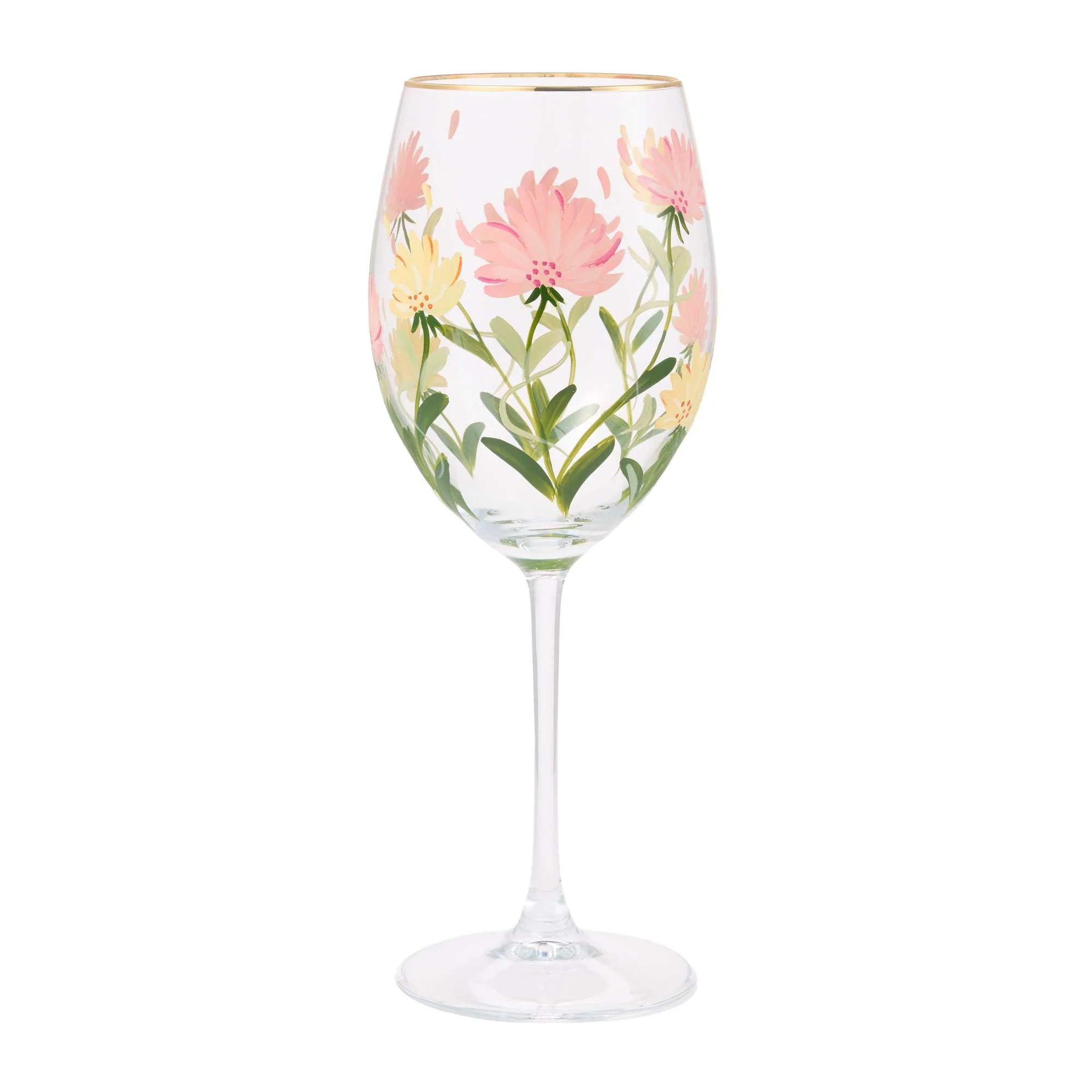 Pink Flower Wine Glass - Image 5