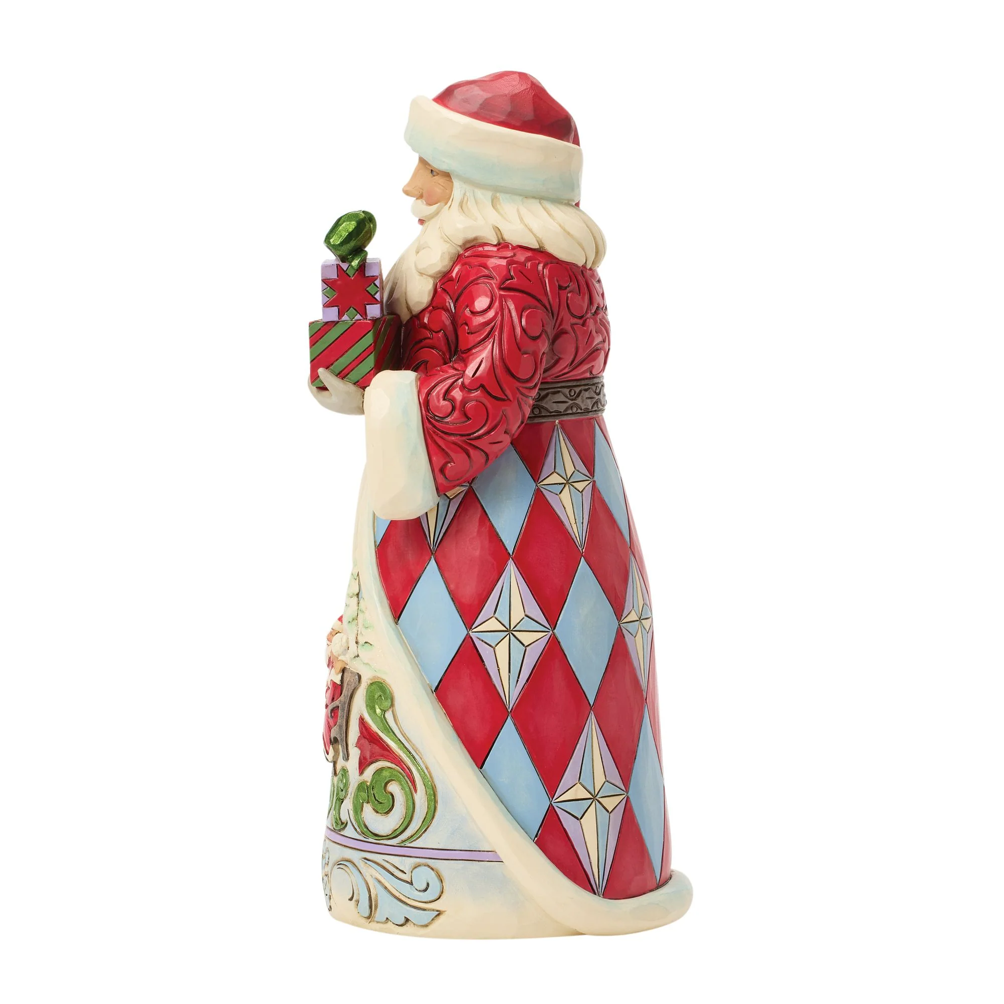 Santa with Santa & Mrs Claus on Skirt Figurine - Image 2