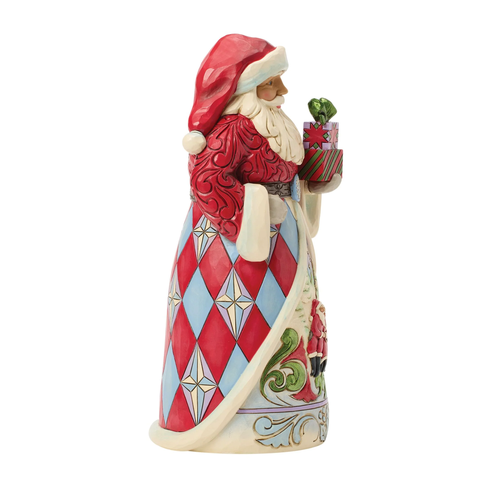 Santa with Santa & Mrs Claus on Skirt Figurine - Image 4