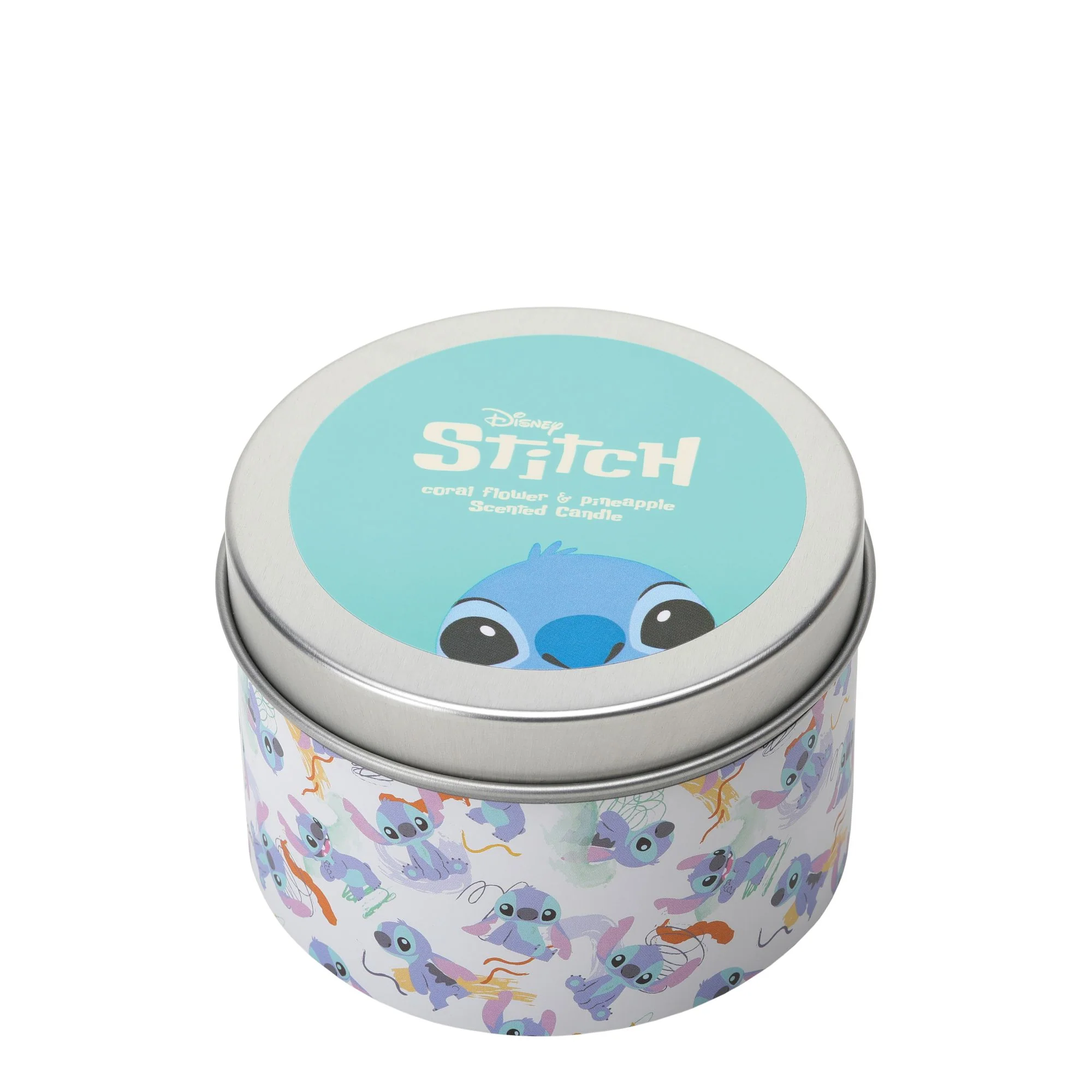 Stitch Coral Flower & Pineapple Tin Candle