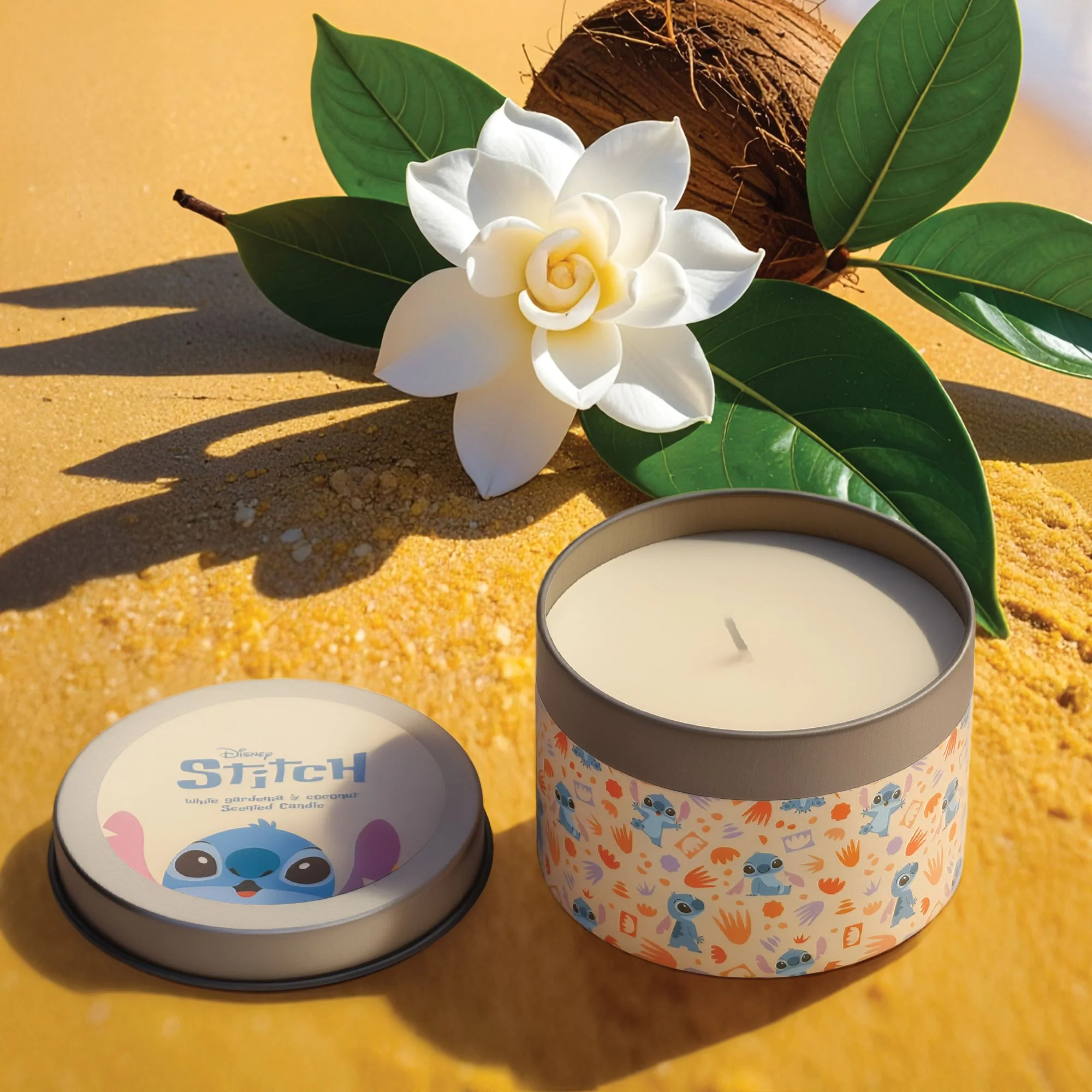 Stitch White Gardenia & Coconut Tin Candle - Image 2
