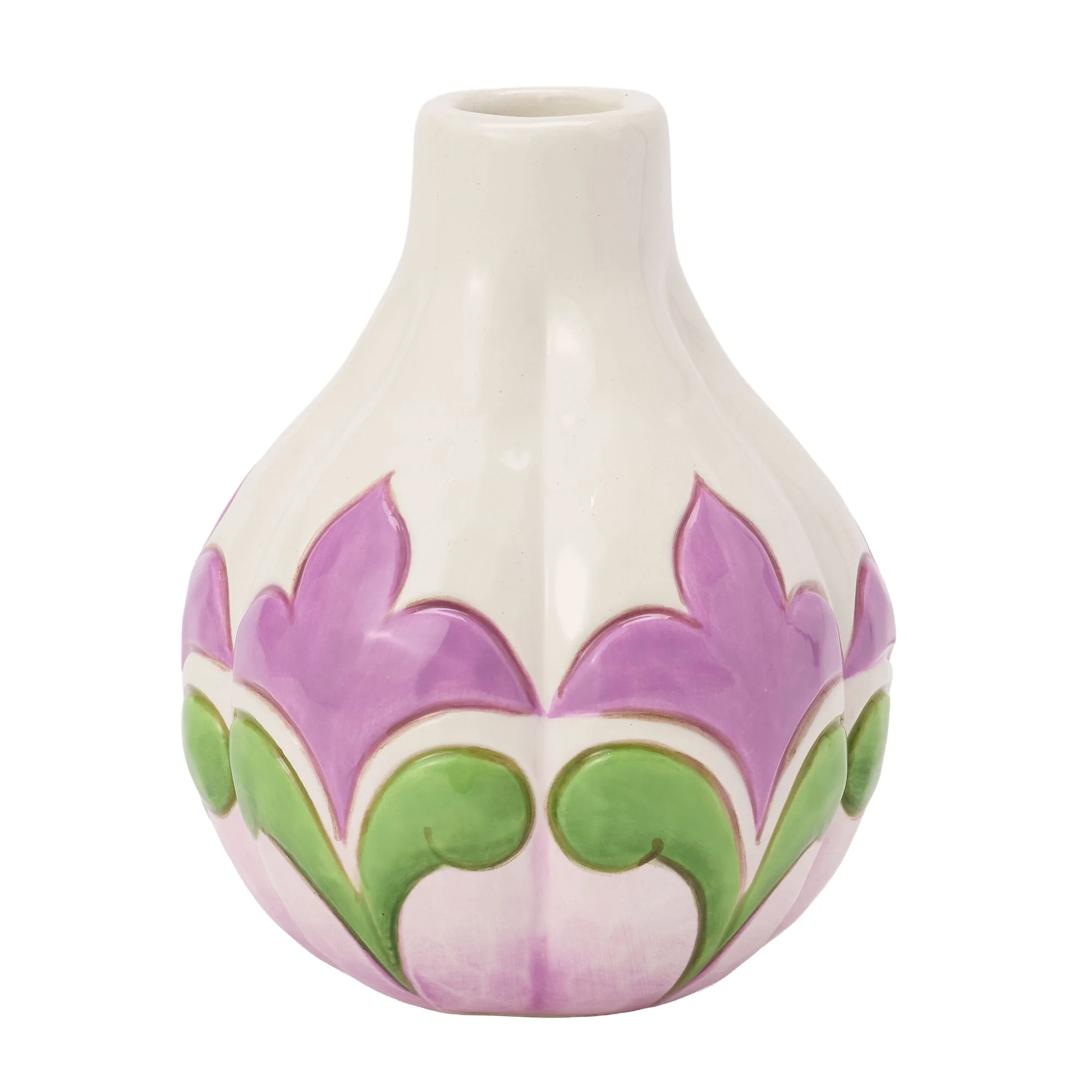 Vase White with Floral Motif - Image 4
