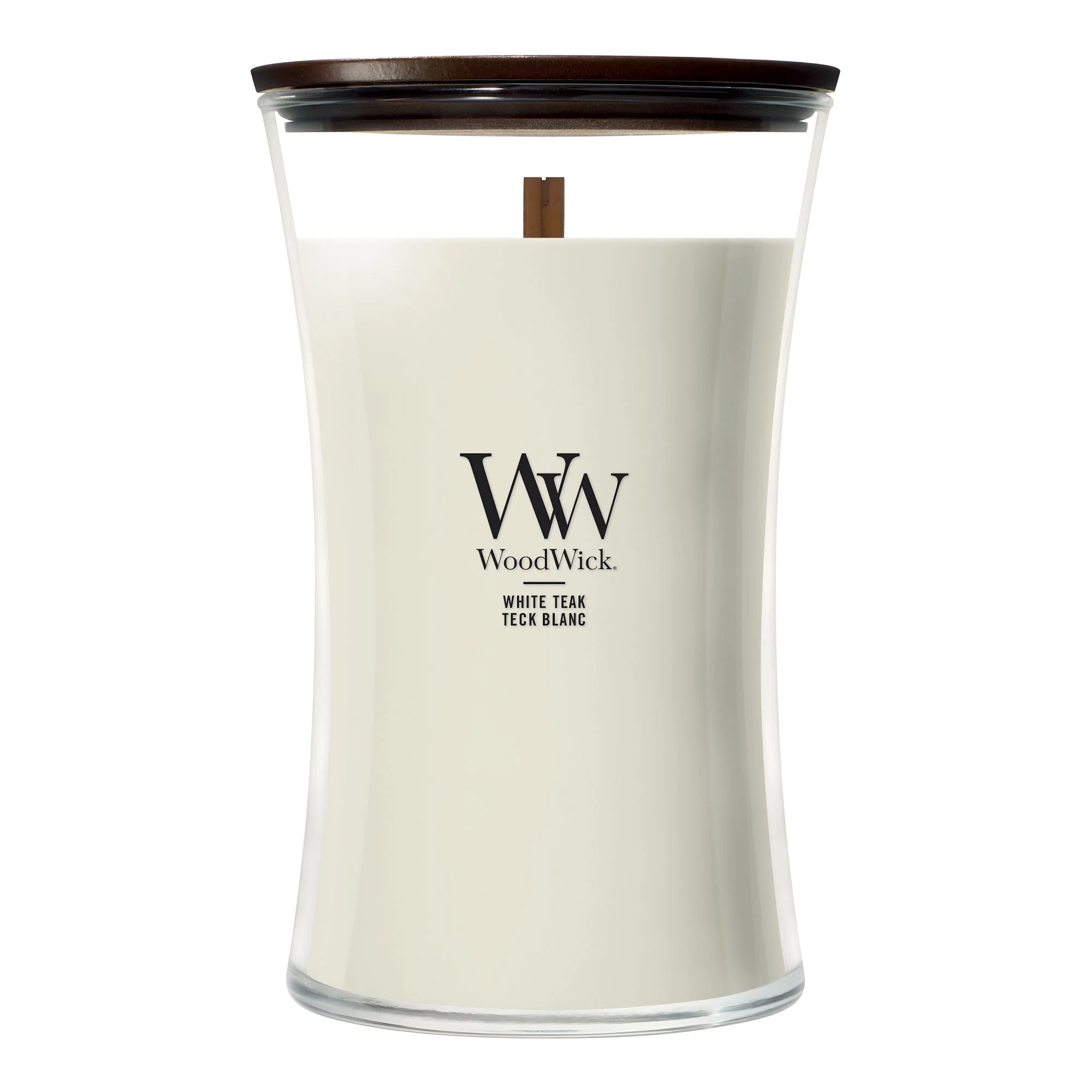 White Teak Large Hourglass by WoodWick